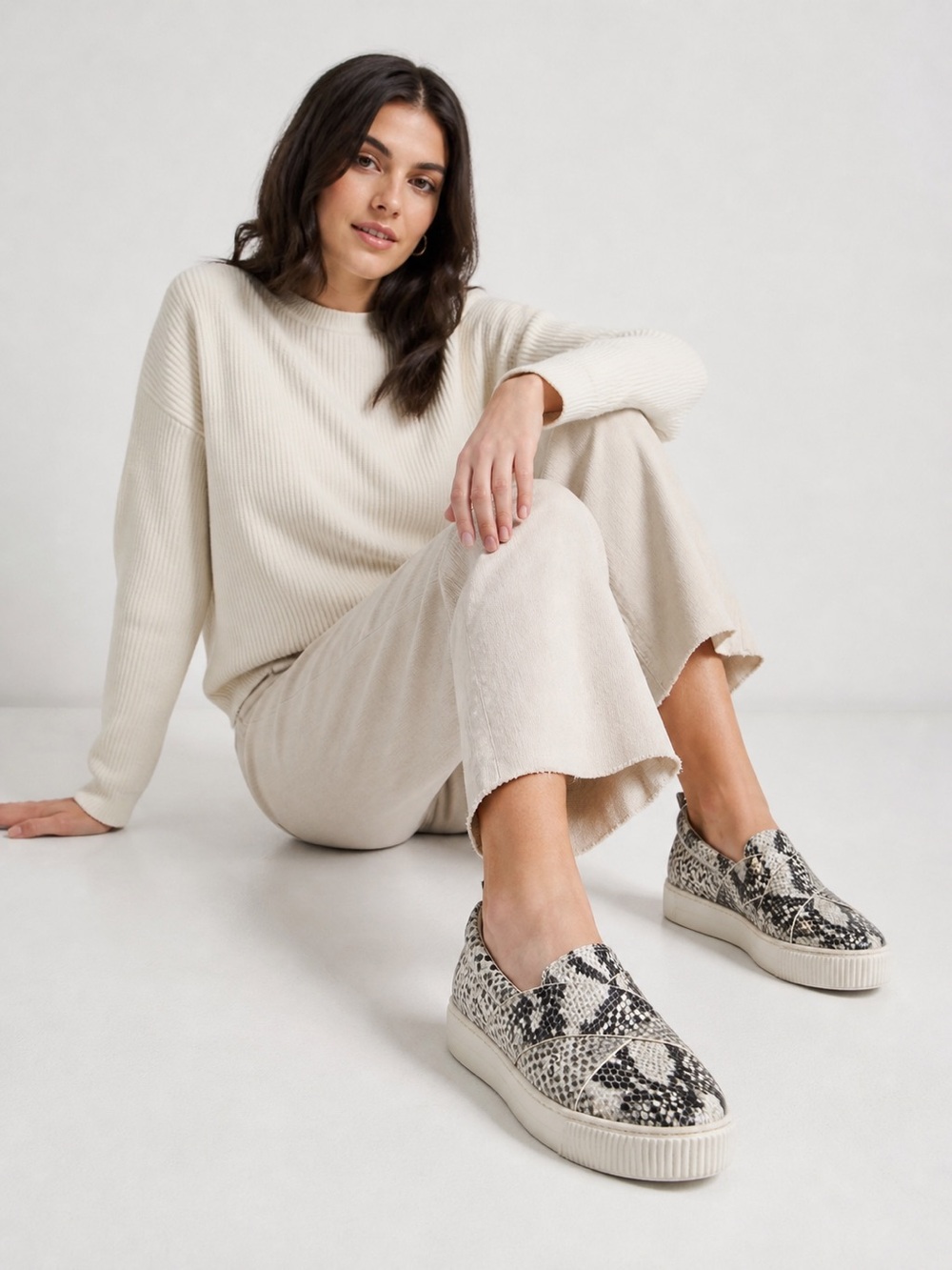 Halogen Blakely Platform Slip-on Sneaker Python Embossed Size 8